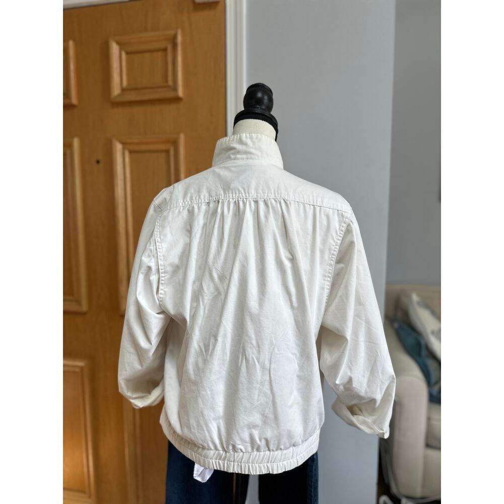 Vintage Women’s White Cotton Utility Jacket Size M – 80s 90s Minimalist - Picture 2 of 6